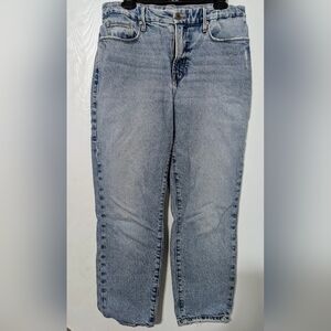 Good American Light Wash Distressed Straight Leg Jeans Size 29